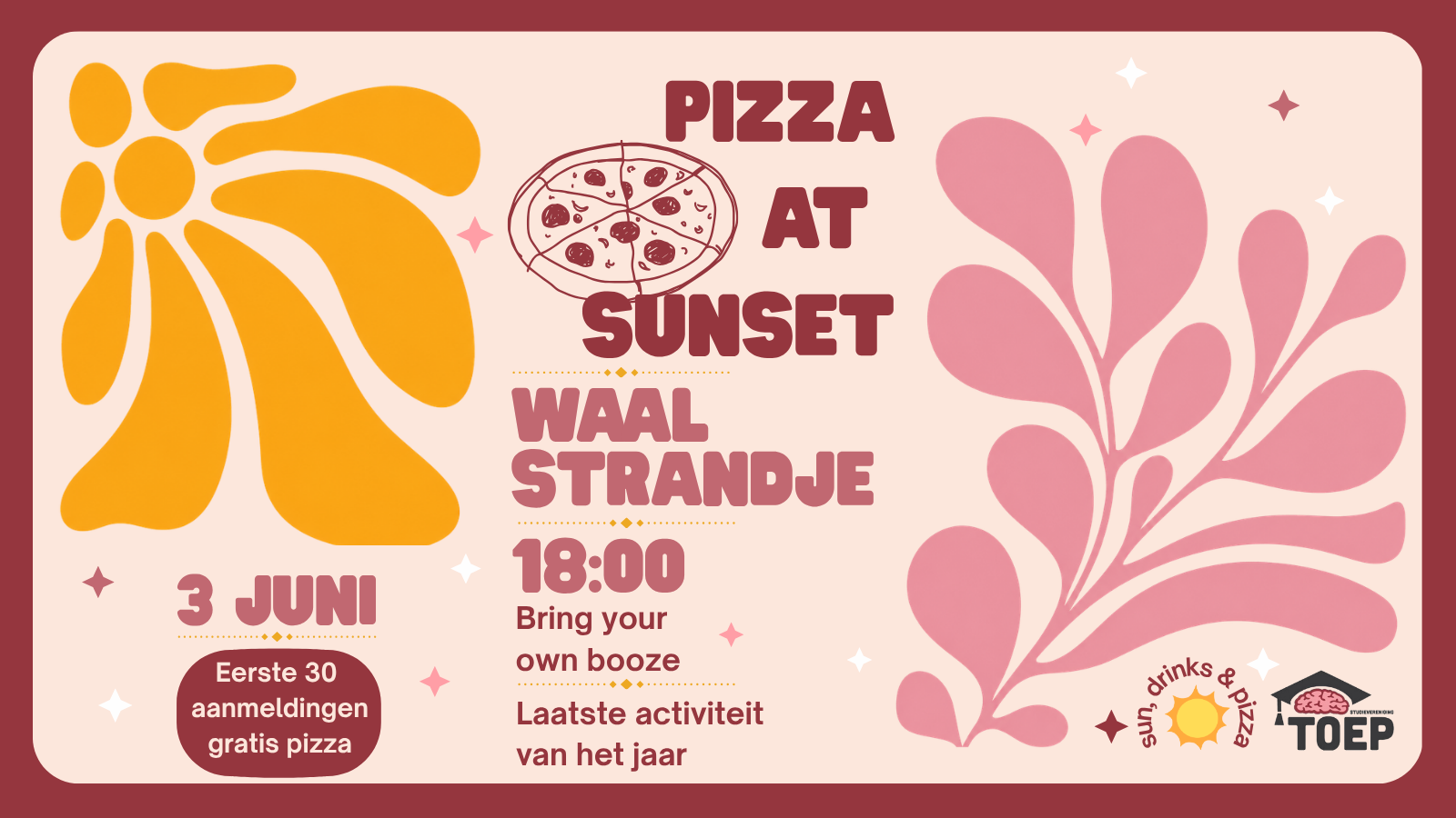 Pizza at sunset